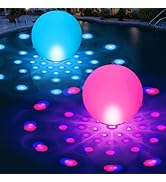 2026 Floating Pool Lights Solar Powered,15" Inflatable Waterproof Pool Led Glow Balls,Solar Pool ...