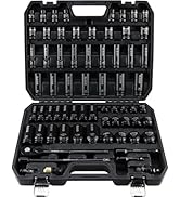 ELEAD 67 Piece 1/2" Drive Deep Impact Socket Set: Standard SAE (3/8"-1-1/4") &amp; Metric (8-24 mm), ...