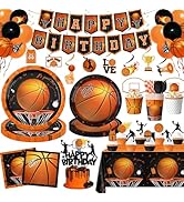 Basketball Party Decorations, 209Pcs Basketball Birthday Party Decorations Tableware Includes Pla...