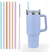 XANGNIER 6 Pack Multicolor Silicone Replacement Straws for Stanley 20 30 40 oz cup,Reusable Long ...