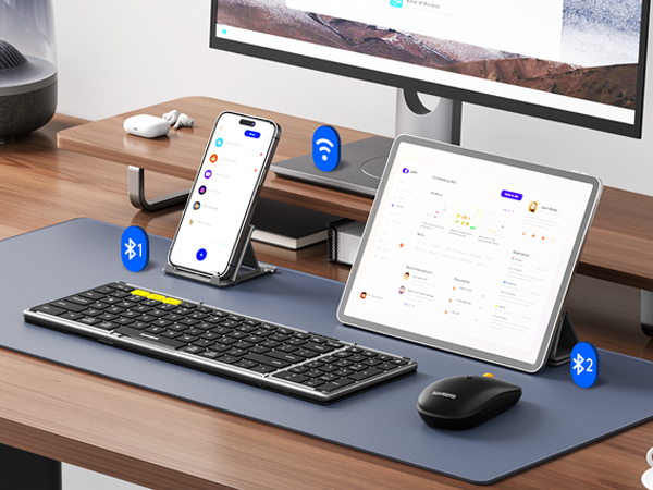 Samsers Folding Bluetooth Keyboard Mouse Combo