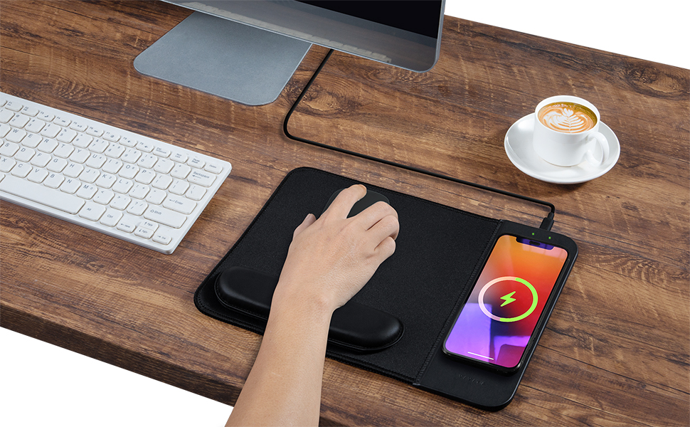 charging mouse pad for iphone charging pad desktop cell mouse pad with wireless charger