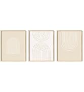 Haus and Hues Framed Mid Century Modern Wall Decor - Minimalistic Wall Art, Boho Framed Art, Mode...