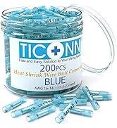TICONN Blue 200PCS Heat Shrink Wire Connector Kit, Insulated Waterproof Electrical Wire Crim...