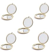 Mpowtech 5 Pack Gold Compact Mirror for Purse - 1x/2x Magnification Travel Makeup Mirror,Magnifyi...