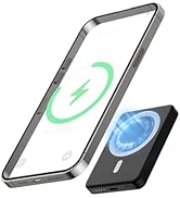 Szfakuer 5000mAh Magnetic Portable Charger, Ultra Slim Magnetic Power Bank with USB-C Cable Compa...