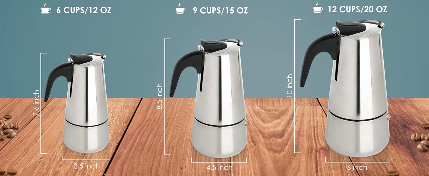 Size stove top coffee maker