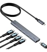 Aceele USB C Hub 10Gbps, 4 Port USB 3.2 Gen 2 Hub, USB C to USB C Hub with Type-C Power Port, 2ft...