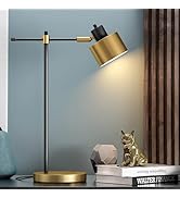 OYEARS 22.2" Modern Desk Lamp, Metal Table Lamp with LED Bulb, Adjustable Reading Lamps for Livin...