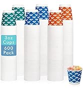 [600 Pack] 3oz Paper Cups, Disposable Bathroom Cups, Small Mouthwash Cups, Espresso Cups, Orange ...