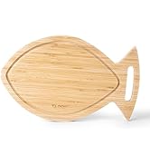 TJ POP Fish Shape Charcuterie Board, Bamboo Cutting Board for Kitchen, Cute Cheese Board &amp; Servin...