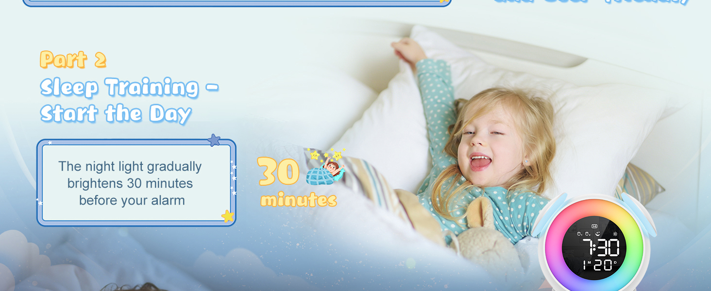 PENTASPI Kids Alarm Clock, Ok to Wake Clock for Kids
