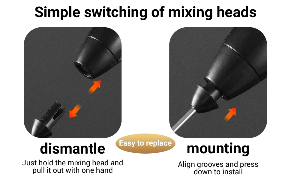 Simple switching of mixing heads
