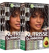 Garnier Nutrisse 0% Ammonia Glossy Curl Color Permanent Hair Dye for Curls, Vegan Color For 100% ...