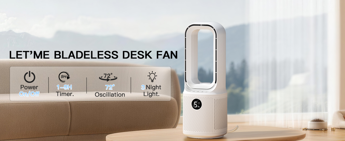 Desk fan – all functions