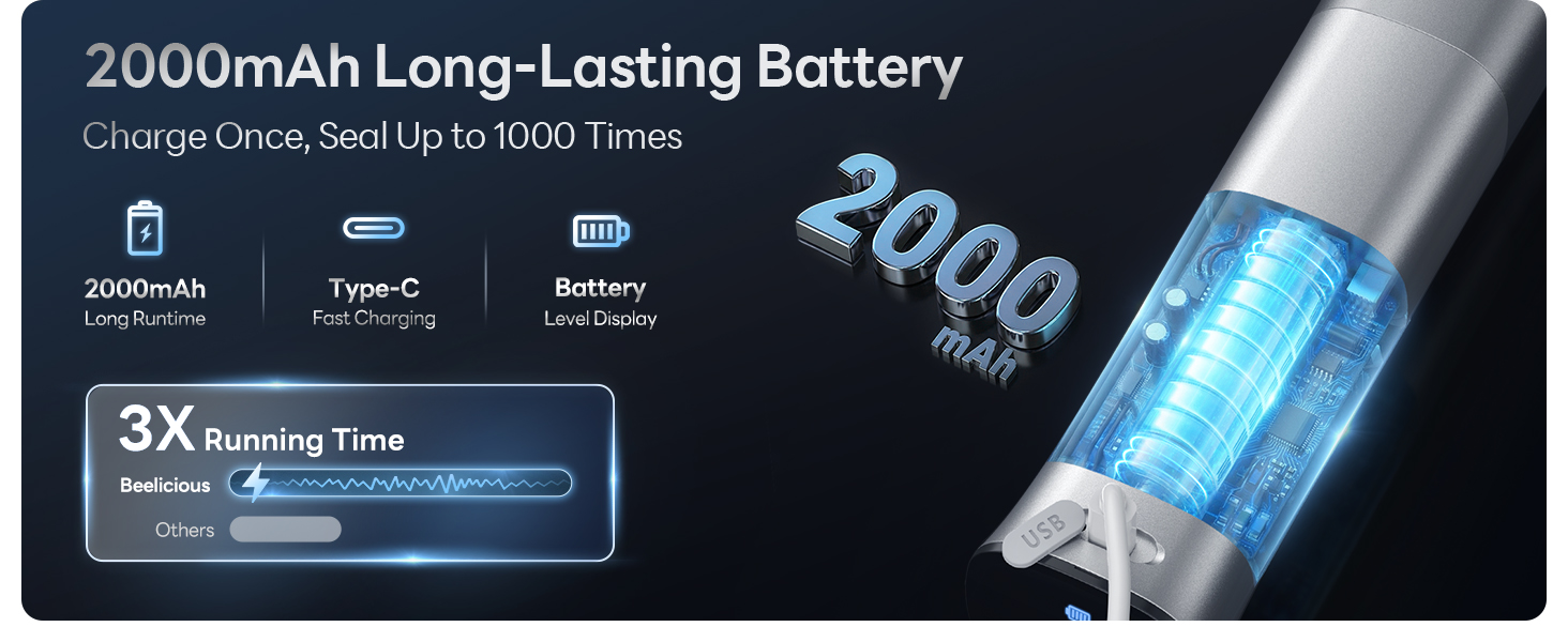 2000mAh Battery Vacuum Sealer