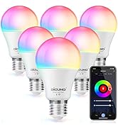 DiCUNO Smart Light Bulbs, Full Color Changing Bulb, Work with Alexa, Google Assistant, No Hub Req...