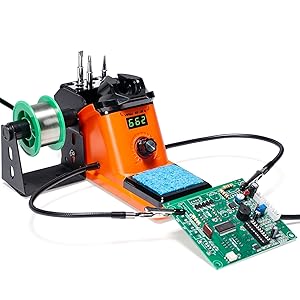 using the YIHUA 926LED III's helping hand to hold a circuit board