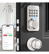 Ulecoce Keyless Entry Door Lock with Handle Set - Built-in WiFi, App Control &amp; Doorbell, Electron...