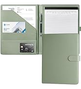 Mymazn Padfolio Portfolio Folder, Faux Leather Interview Resume Folder with Document Organizer &amp; ...