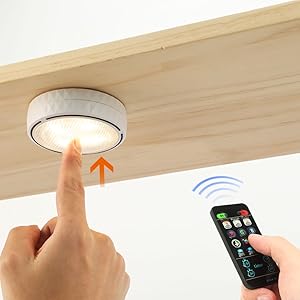 LED Puck Lights Battery Operated Closet Lights, Wireless Under Cabinet Lighting