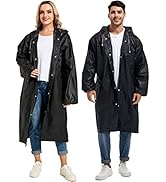 HOOMBOOM Rain Ponchos for Adults Reusable Raincoats Survival Heavy Duty Military Impermeable 2 Pa...