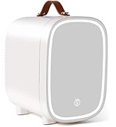 FANSEXPERT Mini Fridge for Bedroom, 4 Liter/6 Can Skincare Fridge With LED Mirror,12v AC/DC Coole...