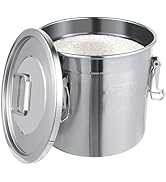 NAWESRVA 304 Stainless Steel Food Storage Container with Lid – 3.17 Gallon Airtight Canister for ...