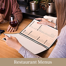 Restaurant laminating menus, price lists, table cards, and daily specials