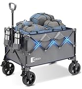 Sunula Collapsible Foldable Wagon Cart with 330lbs Weight Capacity, Heavy Duty Folding Wagon Cart...