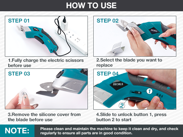 Battery scissors for crafts, DIY, home, office, and professional use