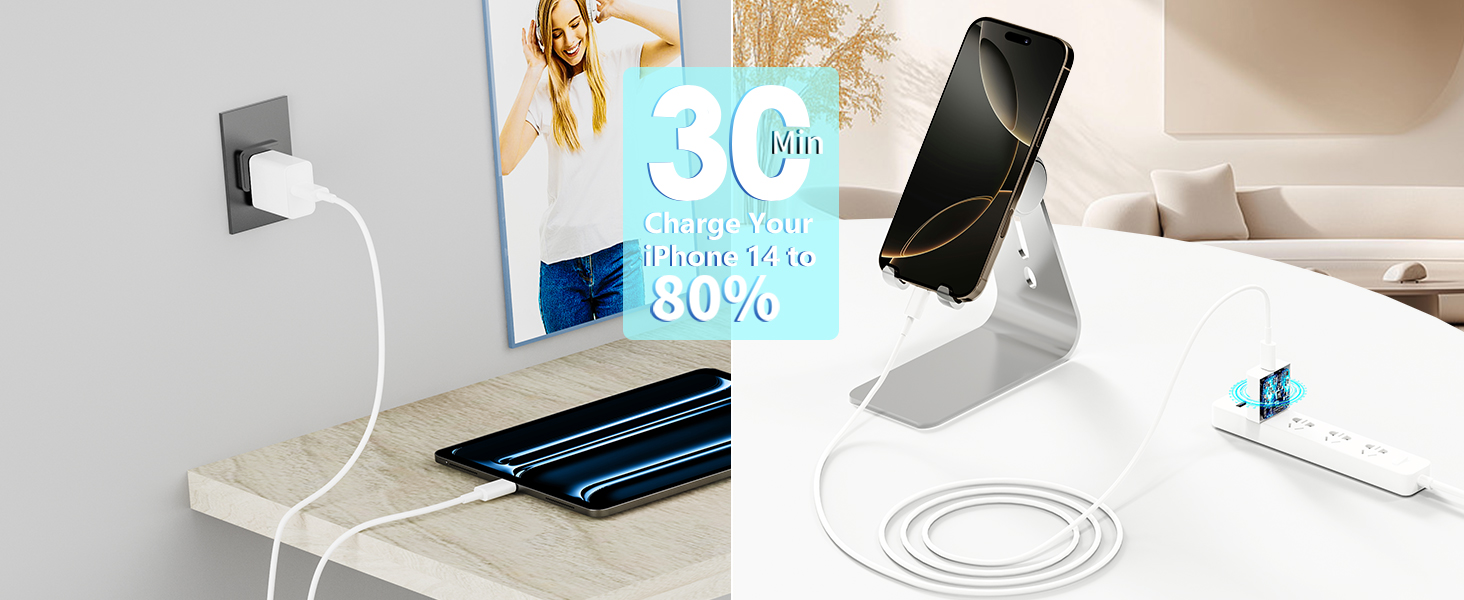 MFi Certified iPhone 14 Charger Fast Charging 2Pack PD 20W USB C Chargers Block Type C Wall Charger