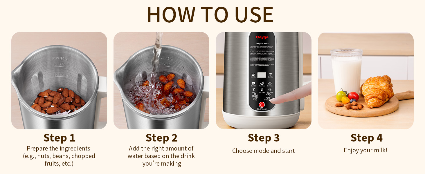 No Additives All Natural Quick to Make Easy to Clean Fast &amp; Efficient Simple Pouring Feature