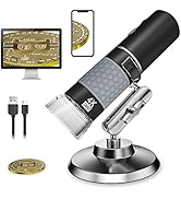 Bysameyee 4K 3840x2160P Wireless Digital Microscope, Handheld HD USB Inspection Camera Endoscope ...