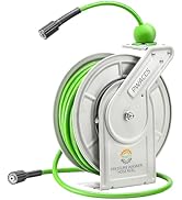 PWACCS Pressure Washer Hose Reel, Retractable Pressure Hose Reel 1/4" × 60ft, Heavy Duty Power Wa...