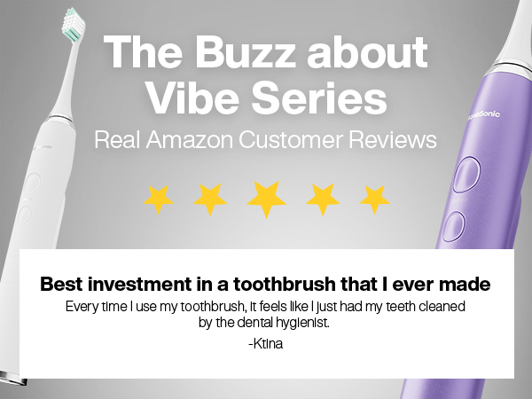 AquaSonic Vibe Series Electric Toothbrush with different cleaning modes, safe for sensitive teeth