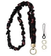 WEESMILE Stretchy Scrunchie Lanyard for ID Badges – Cute Neck Lanyard for Keys | Retractable Keyc...