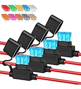 Anyongora 4 Packs 12AWG Inline Fuse Holder, Waterproof Automotive Blade Fuse Holder with 40 PCS S...