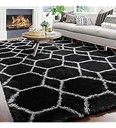 ONASAR 8x10 Boho Area Rugs for Living Room, Huge Geometric Black and White Rug, Large Floor Rug f...