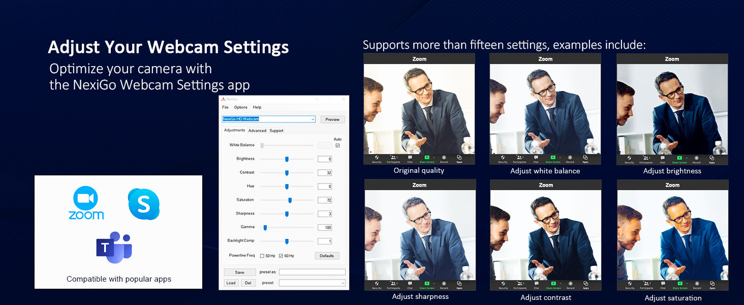 NexiGo Webcam Settings App