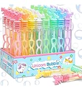 32 Piece Mini Unicorn Bubble Wand with Gift Box, Pastel Unicorn Party Favors for Kid, Toddler Gir...