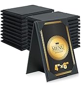 FLKQC 20 Pack Double-Sided Menu Holders 4"x 6", PU Leatherette A-Frame Table Tents for Restaurant...