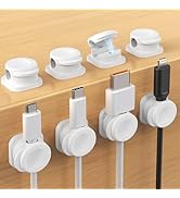 Cord Holder, 8 Pack Magnetic Cable Clips for Desk, Strong Adhesive Phone Cord Clips for Nightstan...