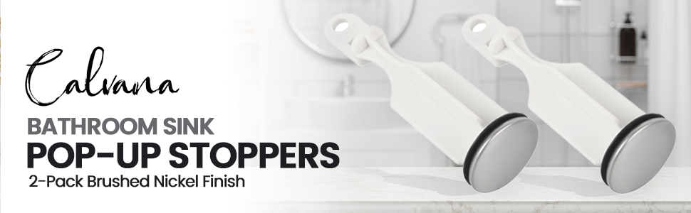 Bathroom sink pop up stoppers 2 packs Brushed Nickel Finish