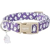 Faygarsle Halloween Dog Collar with Charm, Purple with Ghost Pattern, for Small Medium Large Dogs S