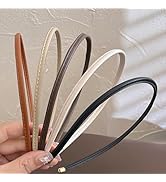 Thin Headband Skinny Leather Headbands for Women, Trendy Comfortable No Headache Headband Non-Sli...