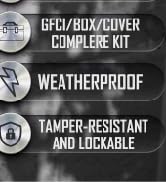 TAYMAC MKG420CS Nonmetallic Extra Duty Complete in-Use Cover 15 Amp WRTR Self Test GFCI Kit, 1-Ga...