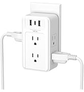 BN-LINK Multi Plug Outlet, 6 Wall Outlet Extender with 3 USB Charging Ports (1 USB C) Total 3.4A,...