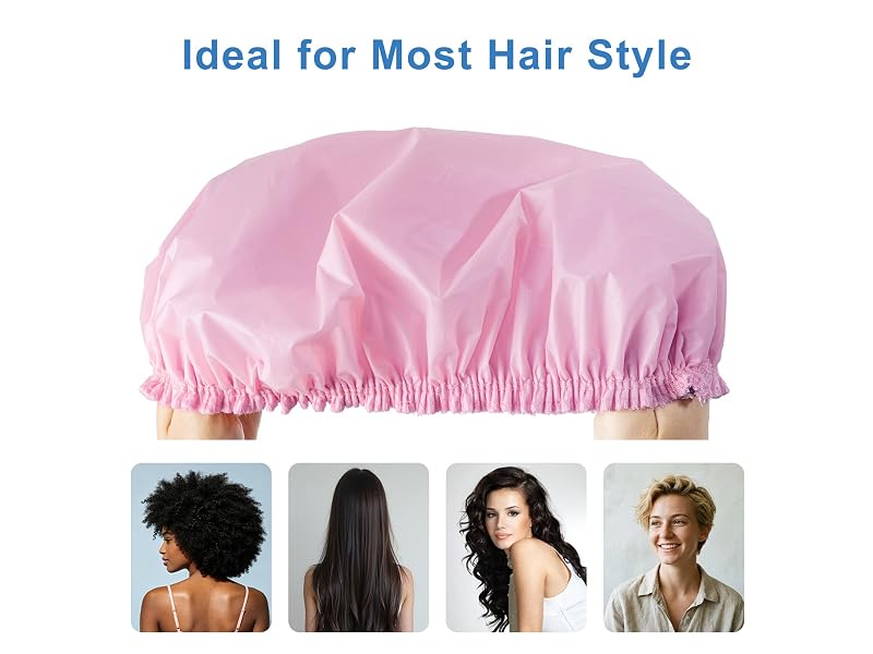 6 PCS Double Layer Waterproof Shower Caps
