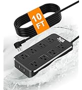 Outdoor Power Strip Weatherproof, Waterproof Surge Protector with 8 Wide Outlet with 3 USB Ports,...